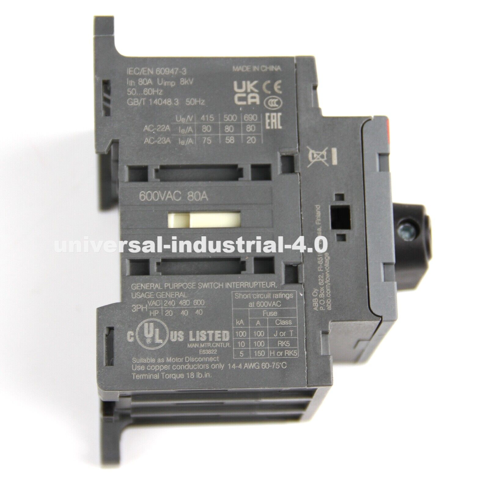 ABB OT80F3 1SCA105798R1001 10136393 Disconnect Switch ABB