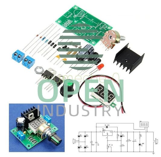 Digital LM317 Display Adjustable Regulated Power Supply Board Module DIY Kits