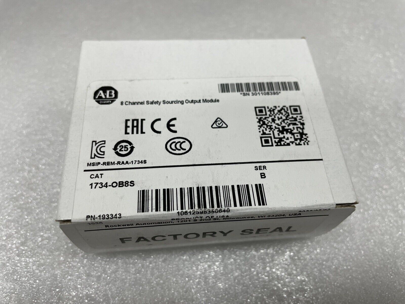 1734-OB8S Ser B A-B Safety Sourcing Output Module New Sealed - SAFETY SOURCE