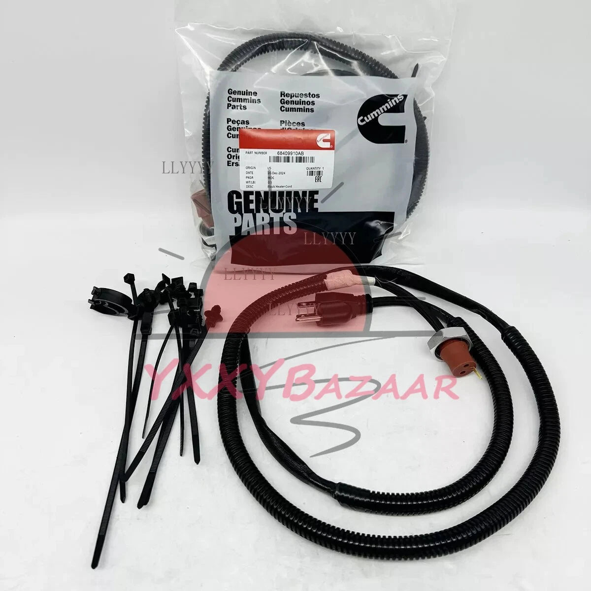 Block Heater Cord 68409910AB For Dodge Ram 5.9 6.7 L Cummins 1989-2023 251919