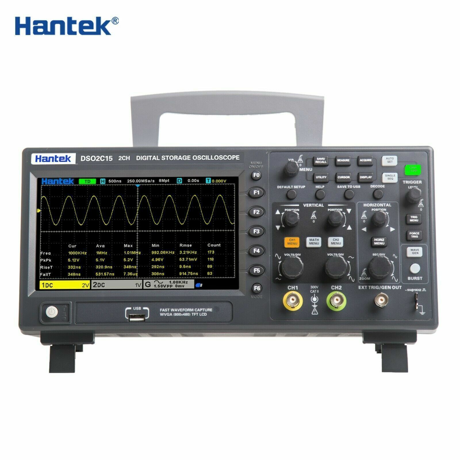 new  HANTEK Digital Storage Oscilloscope 1GSa/S 8M DSO2C15