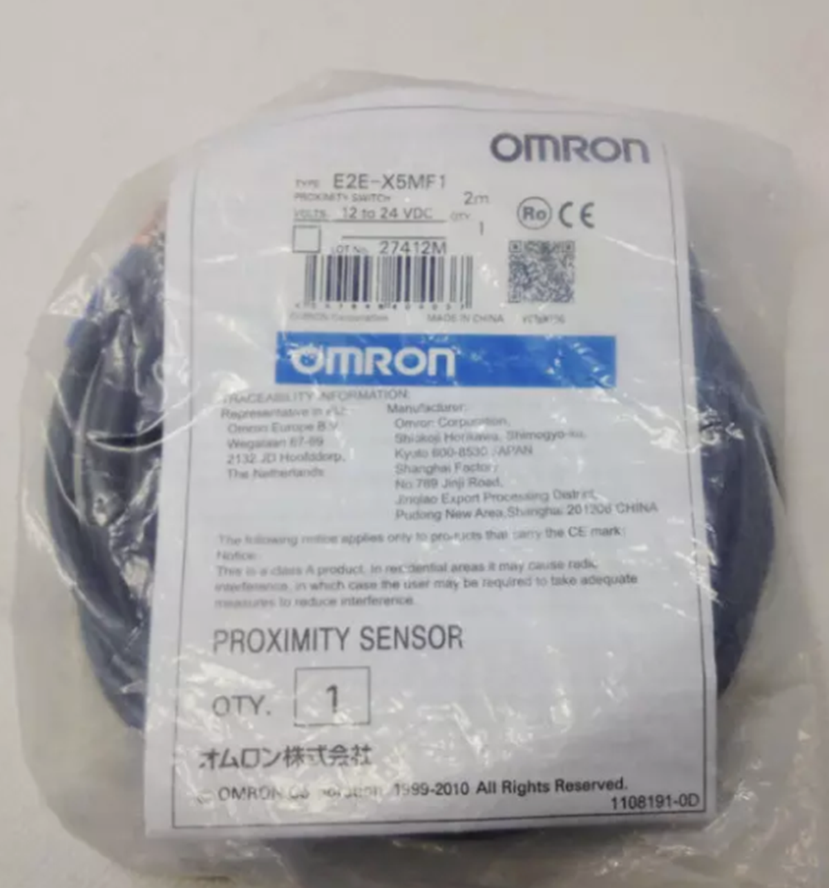 new OMRON E2E-X5MF1 Standard Proximity Switch Sensor 12-24VDC, 5M - OMRON