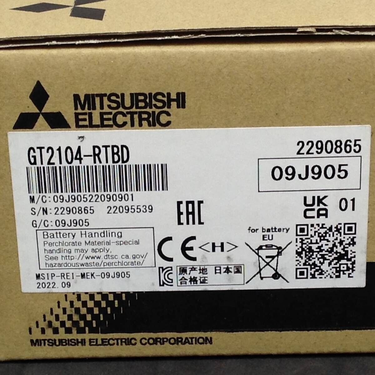 Mitsubishi GT2104-RTBD Touchscreen 4.3in DC24V Fast Ship - MITSUBISHI