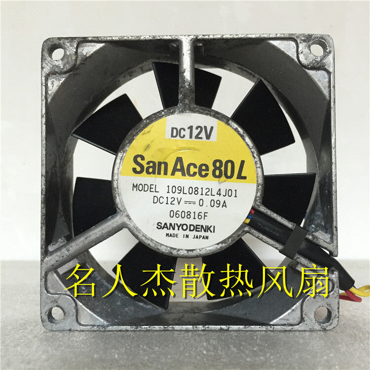 1pcs SAN ACE 80L 109L0812L4J01 8CM 12V 0.09A 3-wire aluminum cooling fan