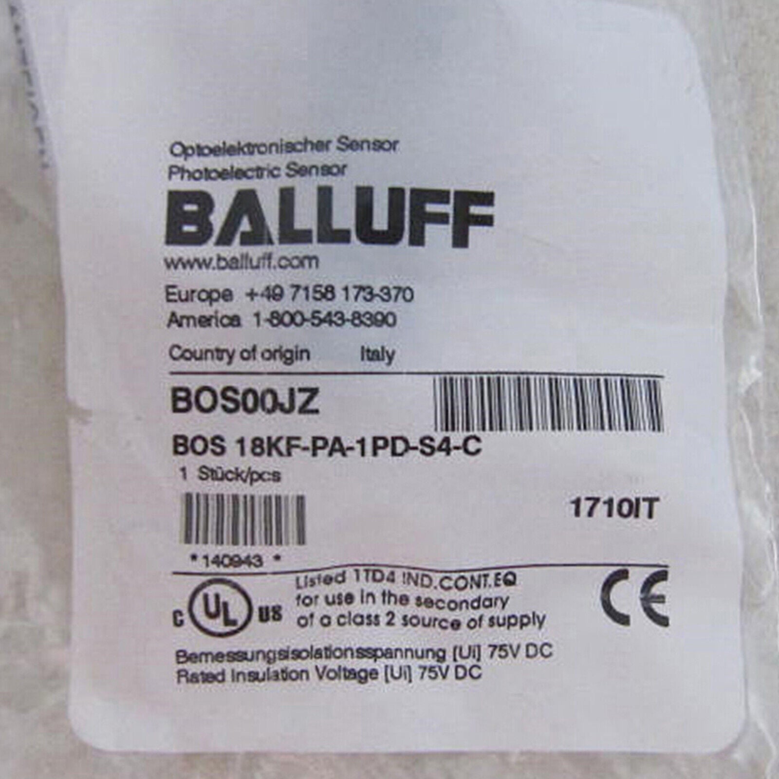 BOS 18KF-PA-1PD-S4-C Sensor - BALLUFF