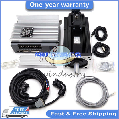 220V 3.8KW 15NM AC Servo Motor With Brake Driver Kit 2500RPM NEMA52 3M Cable
