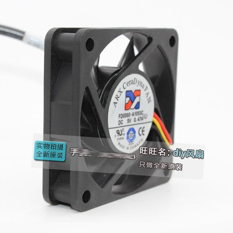 ARX CeraDyna FAN FD0560-A1053C 5V 0.47A 6015 6cm Switch Cooling Fan