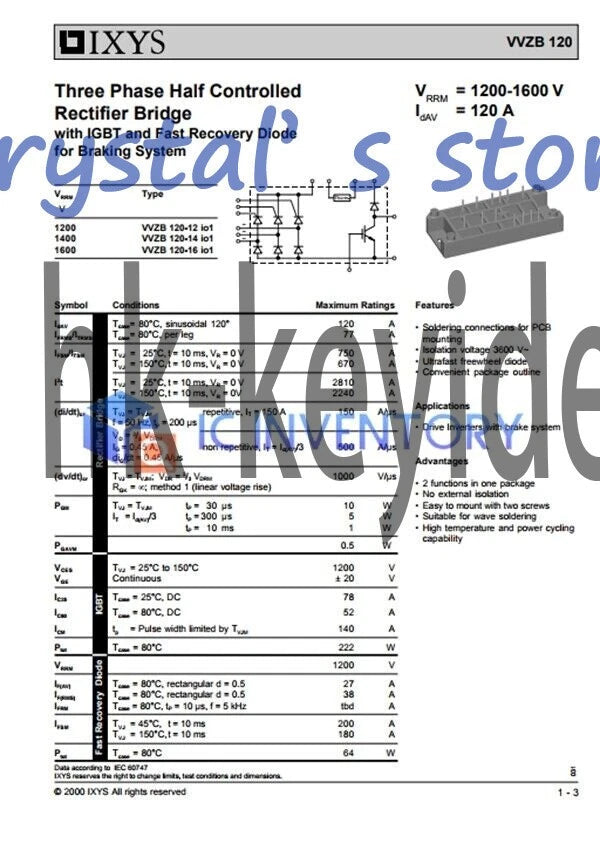 1PCS IXYS VVZB120-12IO1 VVZB120-12I01 Module Best Service Quality Guarantee