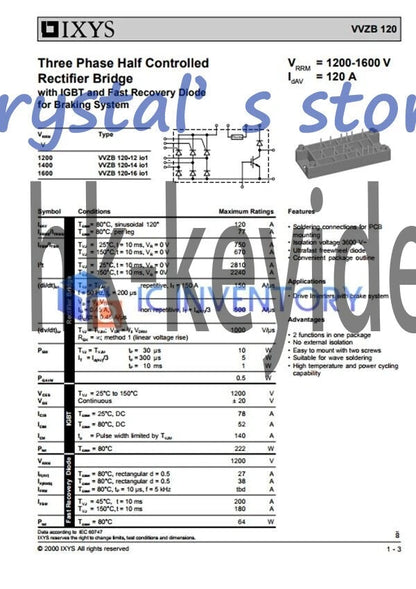 1PCS IXYS VVZB120-12IO1 VVZB120-12I01 Module Best Service Quality Guarantee