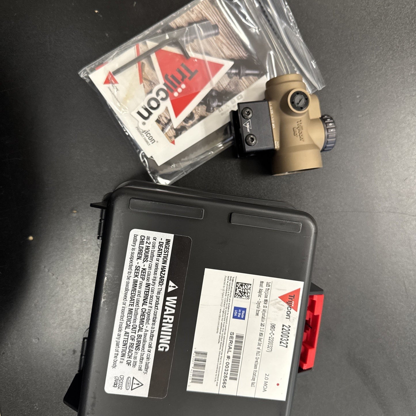 Trijicon MRO SD 2.0 MOA Adjustable Green Dot Coyote Brown Full Co-witness Mount