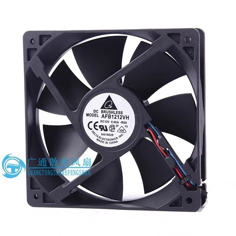 Delta AFB1212VH-R00 12025 DC12V 0.60A 12CM 3-Wire High Airflow Cooling Fan