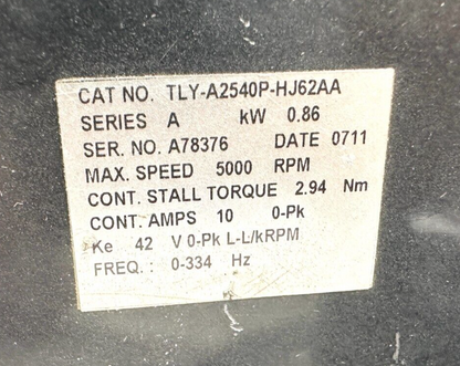 used Allen-Bradley TLY-A2540P-HJ62AA Servo Motor - ALLEN-BRADLEY
