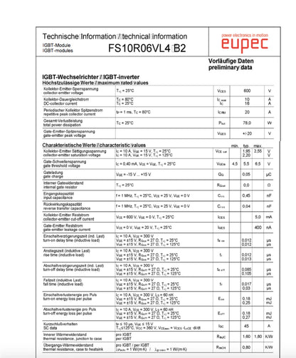 INFINEON FS10R06VL4-B2 power supply module FS10R06VL4_B2 Quality Assurance