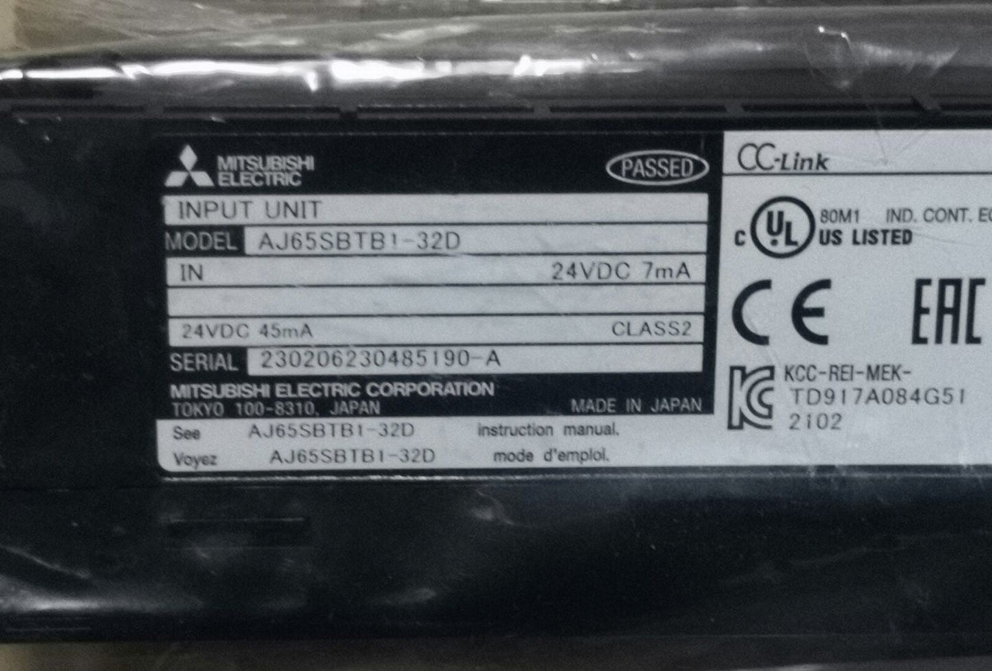 Mitsubishi AJ65SBTB1-32D CC-Link Input Module - MITSUBISHI
