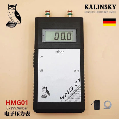 new Kalinsky handheld electronic pressure gauge HMG01 millibar meter Owl 0-199.9mbar - KALINSKY