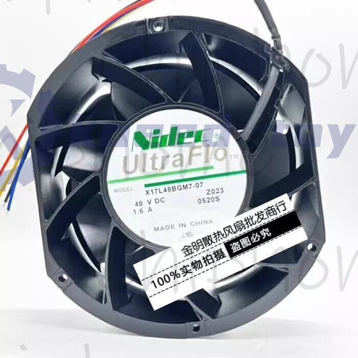 Nidec X17L48BGM7-07 17251 DC48V 1.6A 17CM 4-Wire High Airflow Cooling Fan