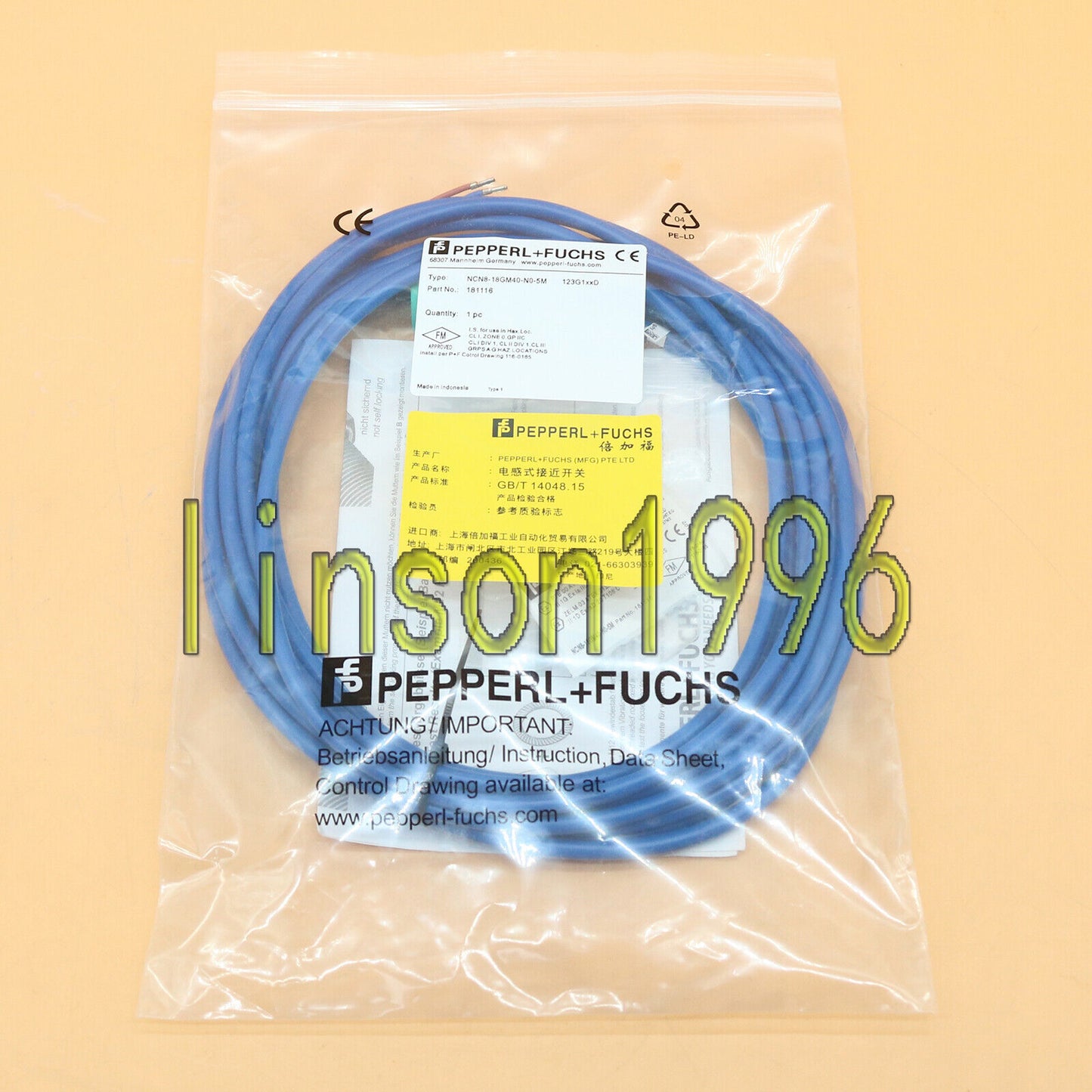 PEPPERL+FUCHS P+F Sensor - NCN8-18GM40-N0-5M - PEPPERL+FUCHS