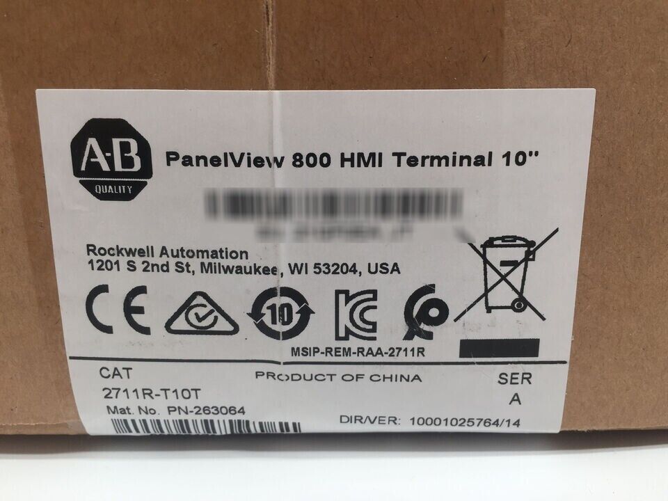 Allen-Bradley PANELVIEW 800 10.4-inch HMI TERMINAL AB 2711R-T10T with USB and Ethernet support for industrial automation - ALLEN-BRADLEY