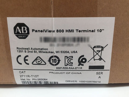Allen-Bradley PANELVIEW 800 10.4-inch HMI TERMINAL AB 2711R-T10T with USB and Ethernet support for industrial automation - ALLEN-BRADLEY