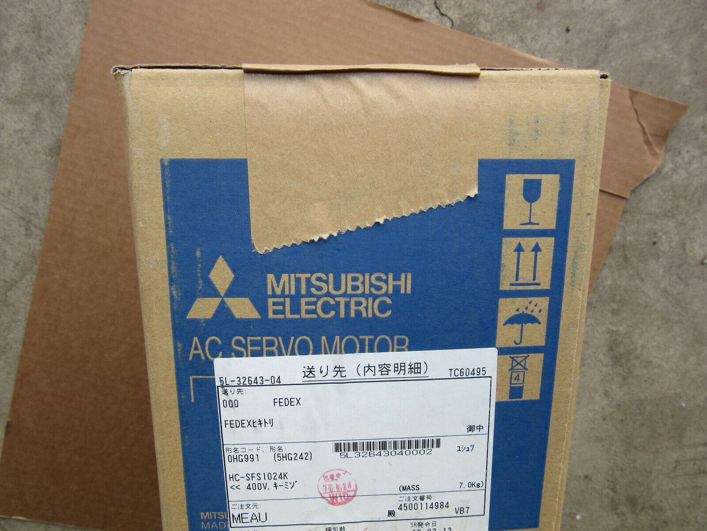 Mitsubishi HC-SFS1024K Servo Motor NEW! in Factory Sealed Box NEW - MITSUBISHI