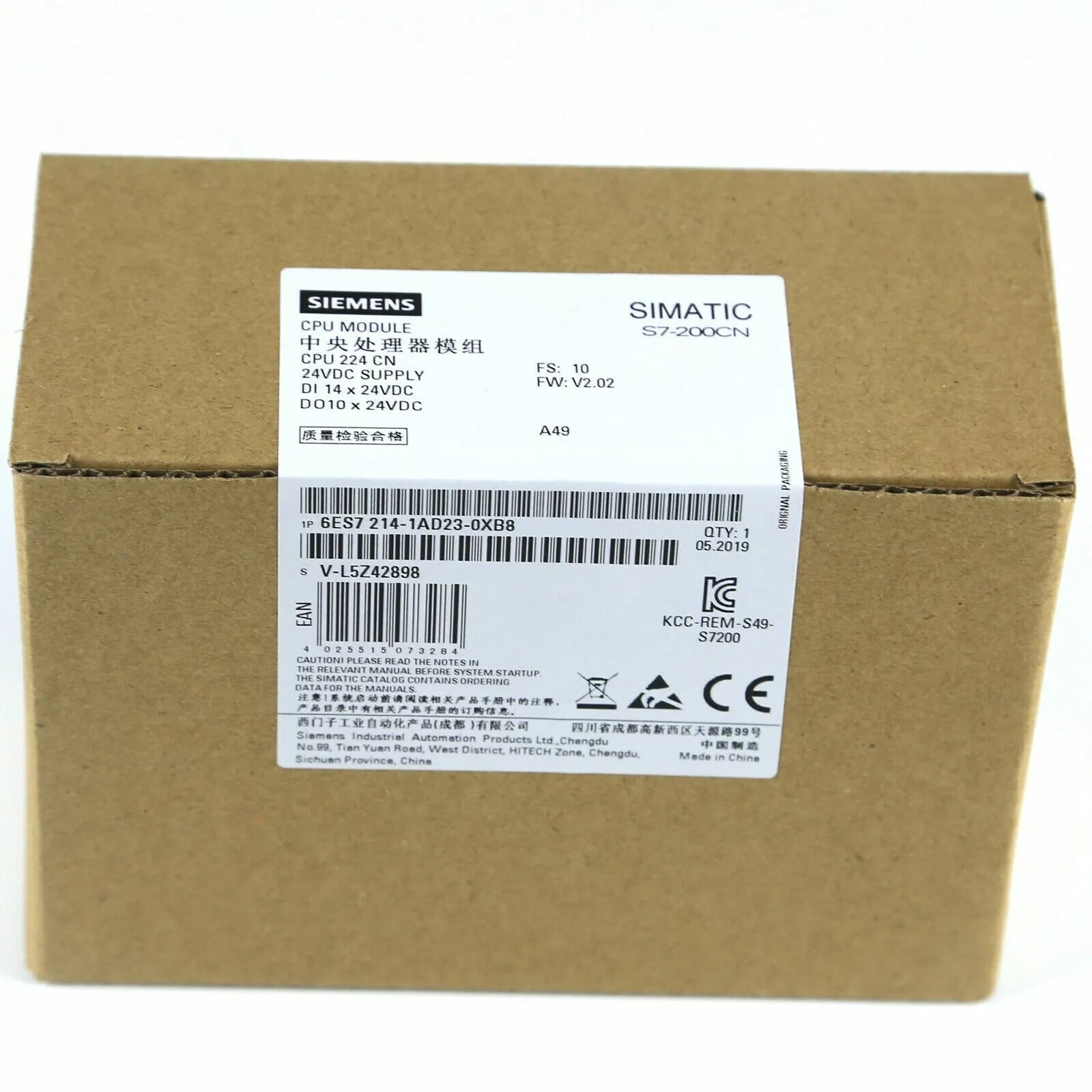 1 PC New Siemens 6ES7 214-1AD23-0XB8 6ES7214-1AD23-0XB8 siemens