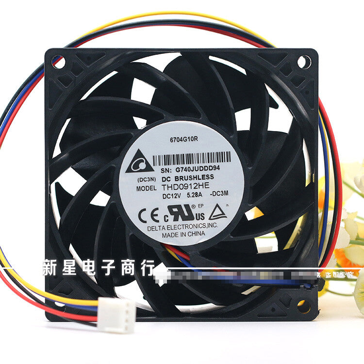 1pcs Delta THD0912HE 12V 5.28A 9038 4-wire cooling fan 4pin