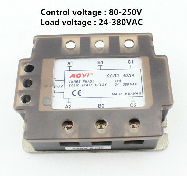 new Three-phase solid state relay SSR3-AA 10A 25A 40A 90A AC-AC 80-250V/24-380V AC