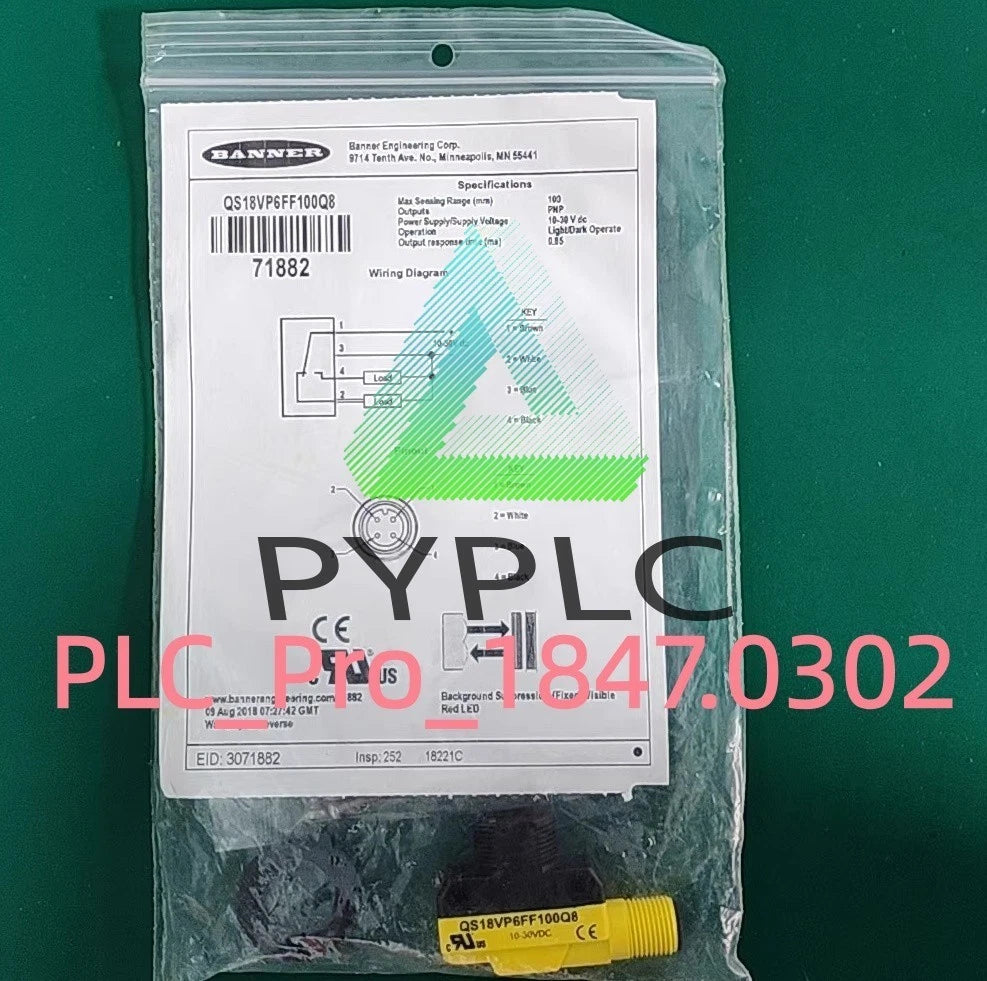 1PCS BANNER QS18VP6FF100Q8 Photoelectric switch sensor Fast delivery