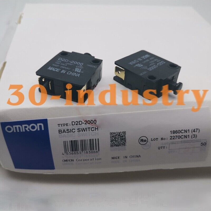 50 PCS Omron D2D-2000 Interlock Switch 10A 250V 1a1b - Safety - OMRON