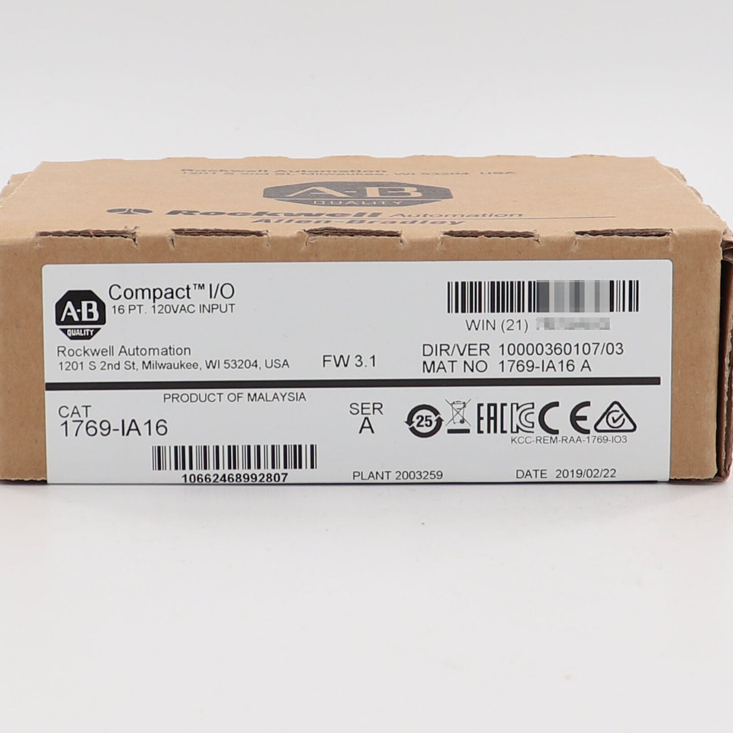 Allen Bradley CompactLogix Module 16 Pt 120VAC - 1769IA16 - ALLEN BRADLEY