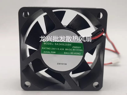 sj SA240625BH 6025 DC24V 0.42A 6CM 2-Wire Inverter Cooling Fan