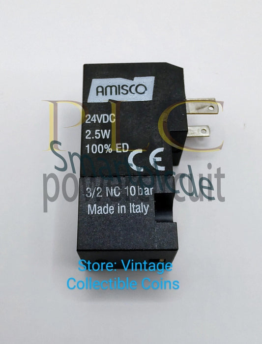 1PCS Unit AMISCO 24VDC 2.5W ED 3/2 NC 10bar Made in Italy Solenoid Pilot Valve