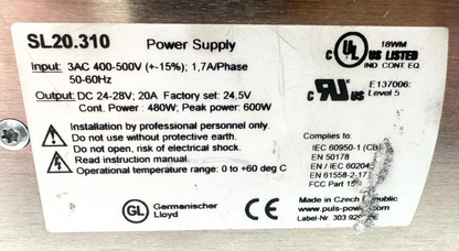 used Puls SL20.310 Power Supply - PULS