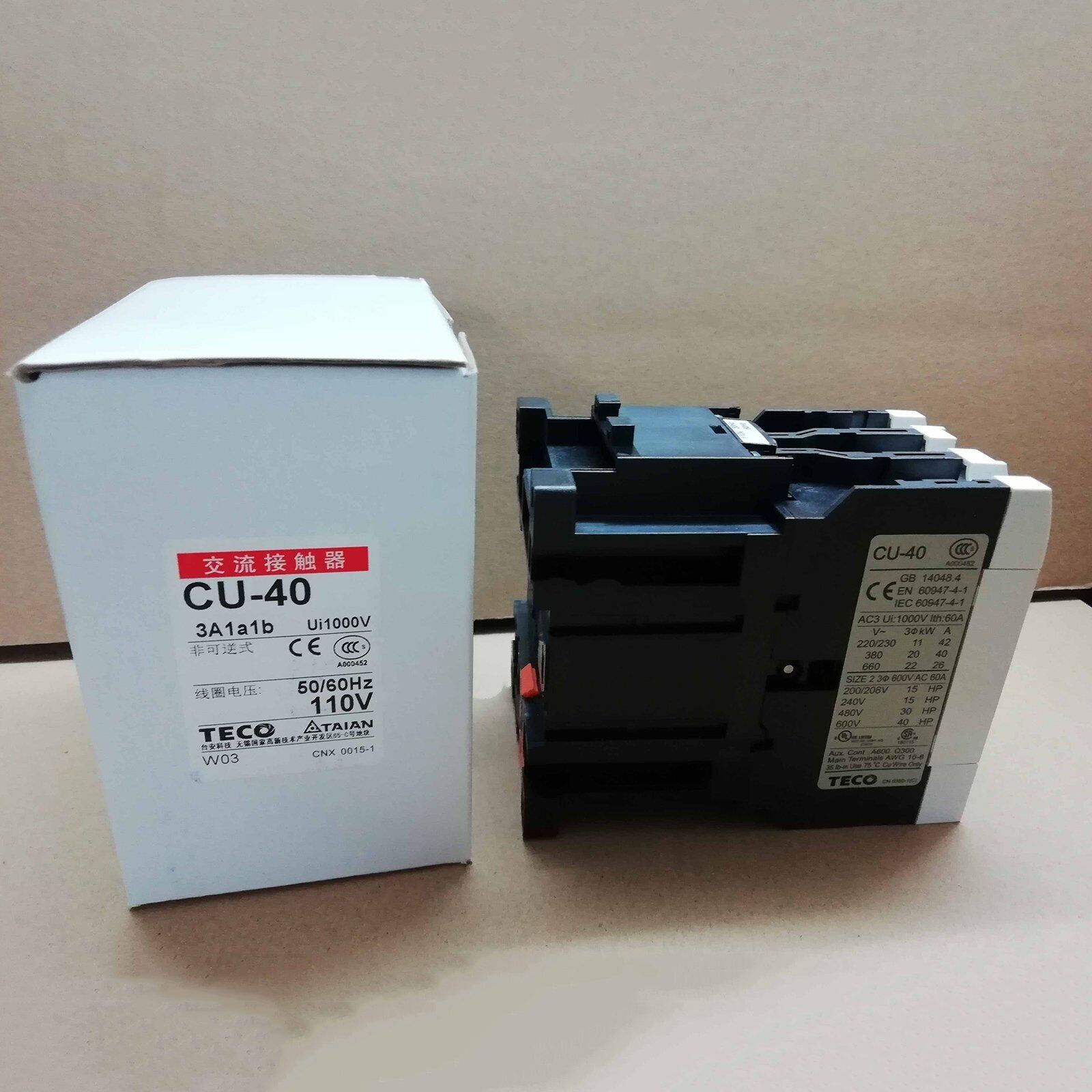 new  CU-40 AC110V For TECO Ac contactor TECO