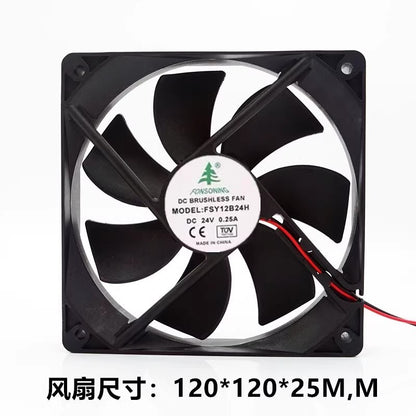 FONSONING FSY12B24H 12025 DC24V 0.25A 2-wire inverter silent cooling fan