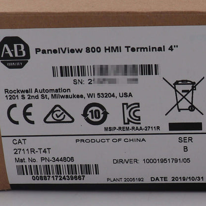 ALLEN BRADLEY 2711R-T4T PANELVIEW 800 4.3-INCH HMI TERMINAL New Factory Sealed - ALLEN BRADLEY