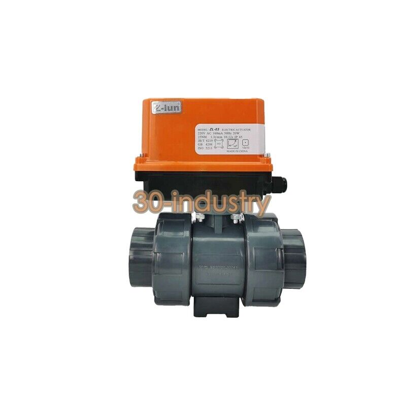 1PCS Electric PVC ball valve hot melt live connection fast 220V DN25 32 40 50 - ELECTROLINE