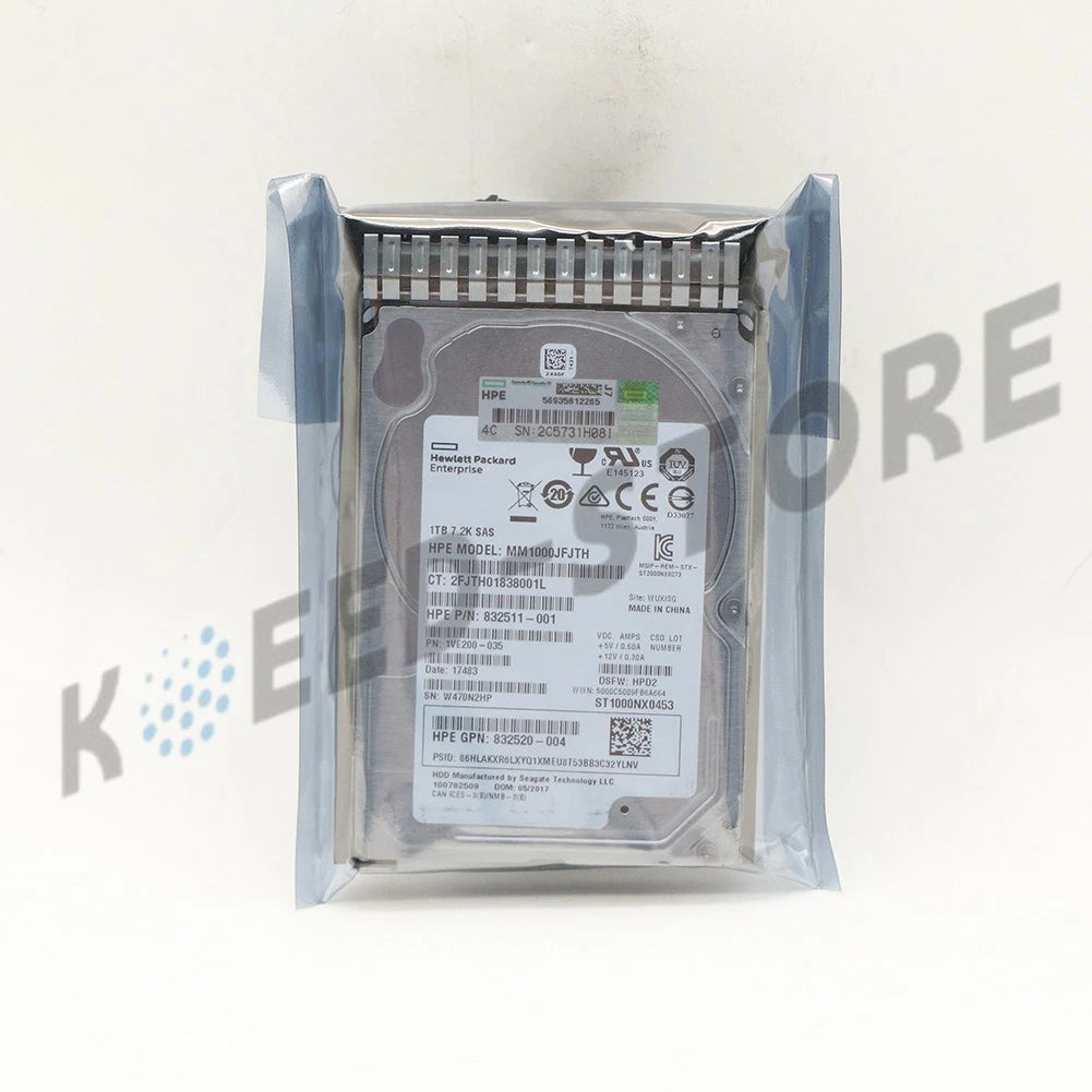 1PCS 1TB 7.2K 12G SFF 2.5 SAS SC HDD G9 G8 HPE 832984-001 832514-B21