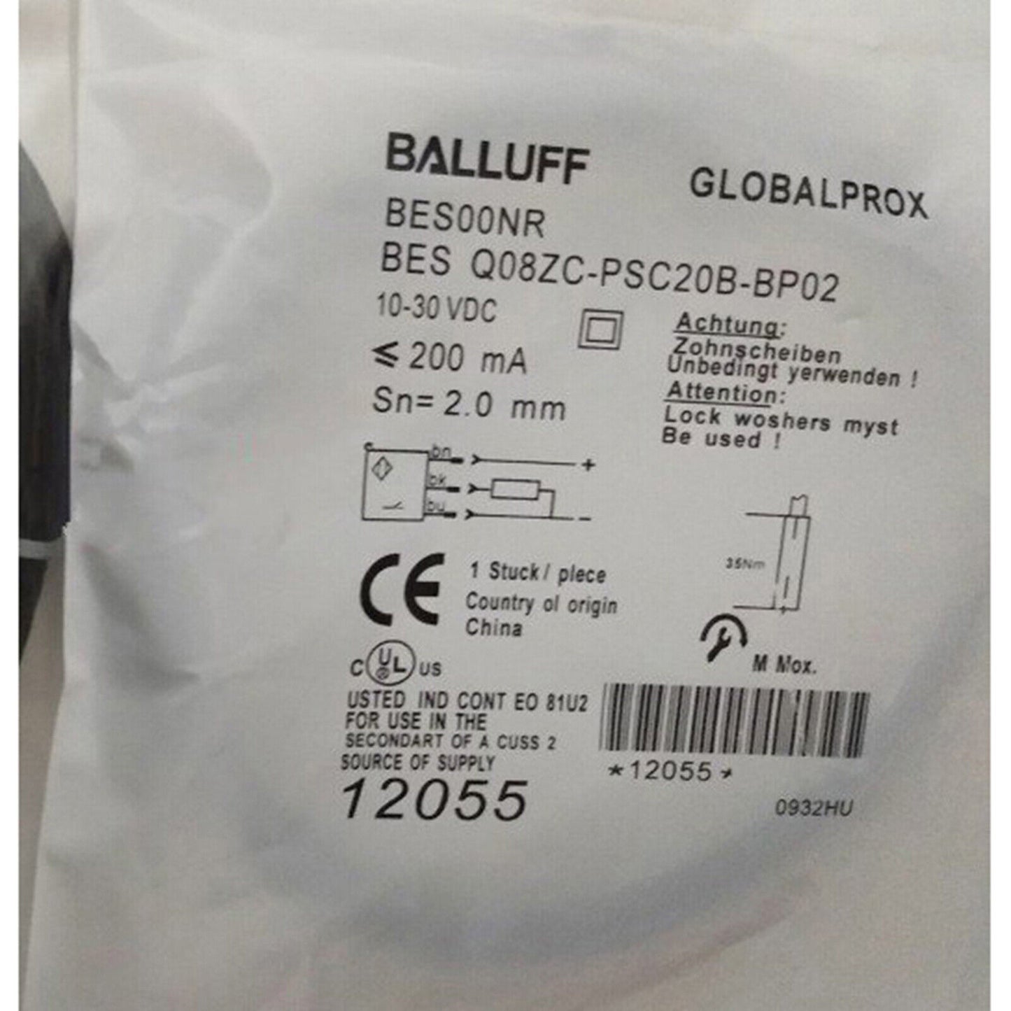 New ONE Balluff Proximity Switch BES Q08ZC-PSC20B-BP02 Fast - BALLUFF