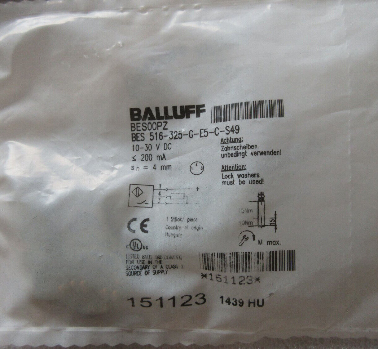 Proximity Switch Fast – BALLUFF BES 516-325-G-E5-C-S49 - BALLOFF