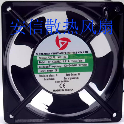 1PCS YT12038HBL2 220-240VAC 6W 2600r/min Five Blade Cooling Fan