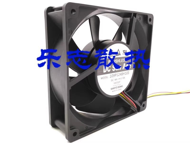 Sanyo DC San Ace 109P1248H103 12038 DC48V 0.15A 12CM 3-Wire Inverter Cooling Fan