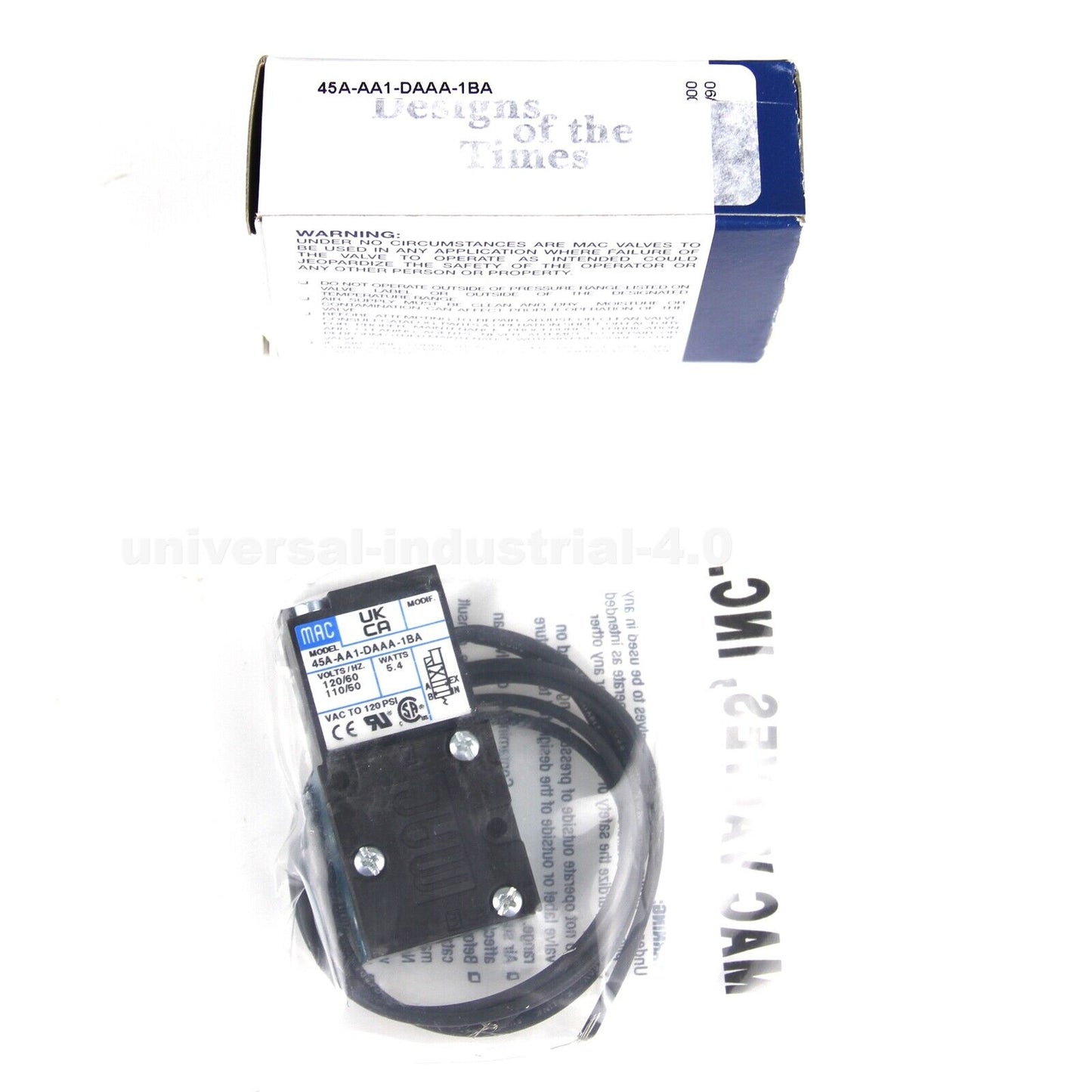 MAC 45A Solenoid Valve, High Precision, 160PSI, 1.3 GPM, Food Grade, Easy Installation - MAC