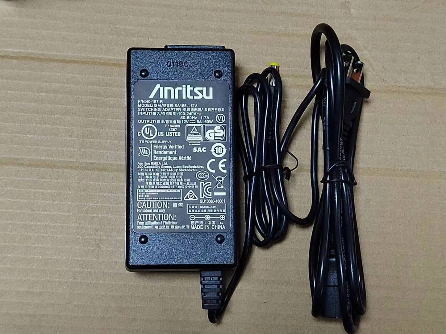 new 12V 5A Anritsu SA165L-12V AC Adapter Power Supply Cord Charger P/N:40-187-R