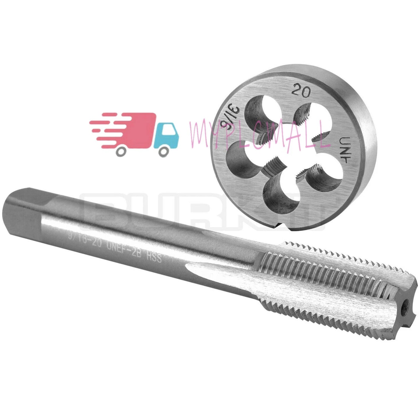 9/16"-20 UN Tap and Die Set Right Hand, 9/16 x 20 UN Thread Tap and Round Die
