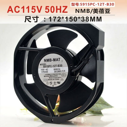 new NMB 5915PC-12T-B30-A00 AC115V 35/32W 172*150*38 Aluminum Frame Equipment Fan - NMB