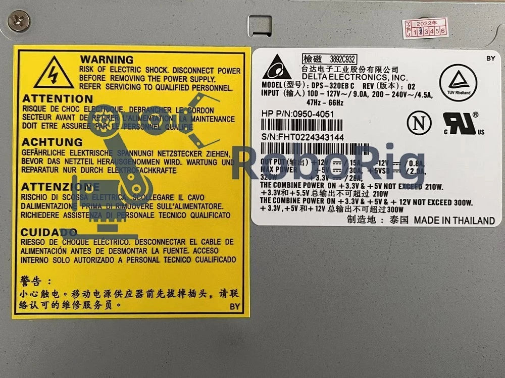 DPS-320EB C DPS320EBC POWER SUPPLY FOR HP workstaion B2600 0590-4051