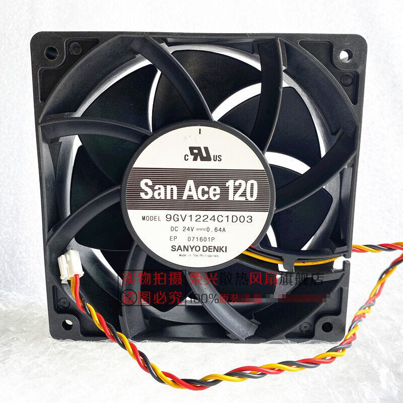 new SANYO 9GV1224C1D03 DC 24V 0.64A 12038 120mm cooling fan 3pin