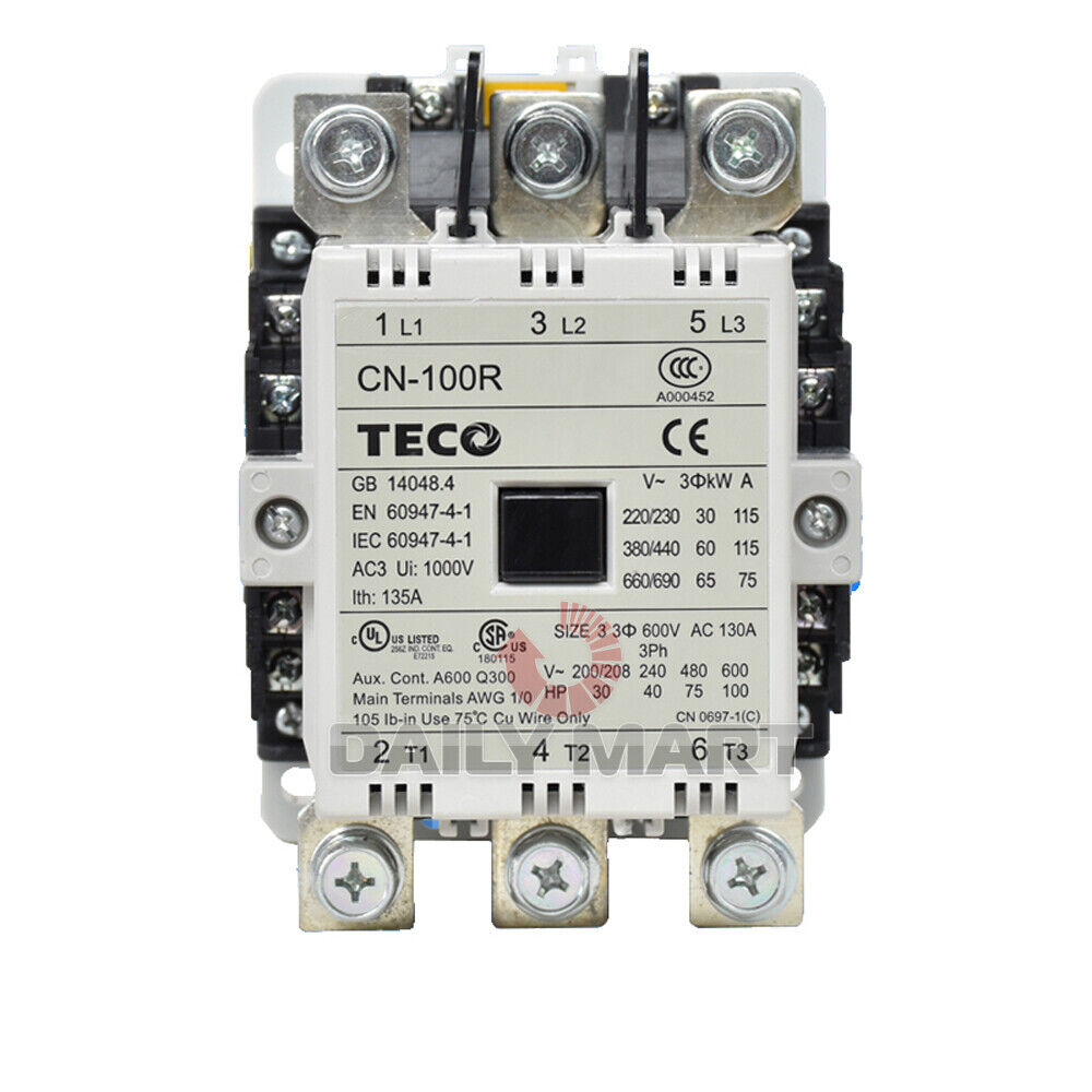 New In-Box TECO CN-100R Contactor 220AC - TECO