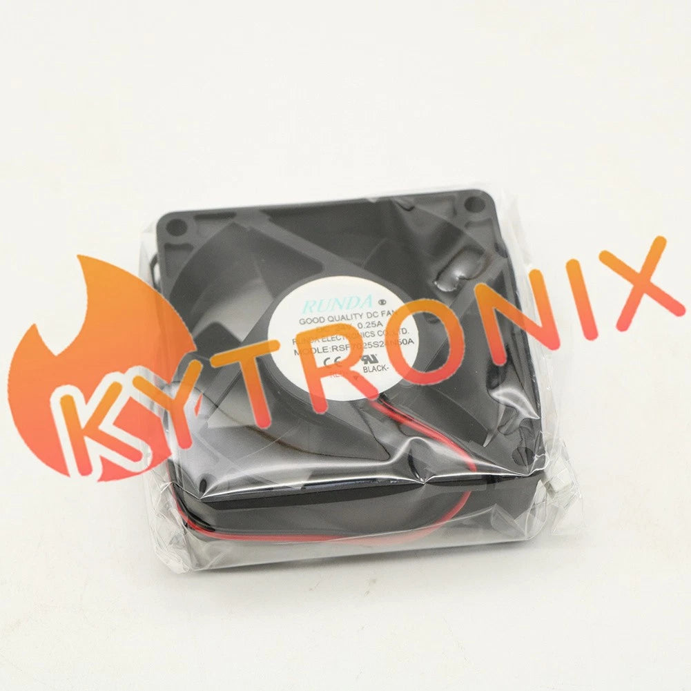 1PCS RUNDA Fan RSF7025S24N50A DC24V 0.25A 7CM 7025 2 wire cooling fan